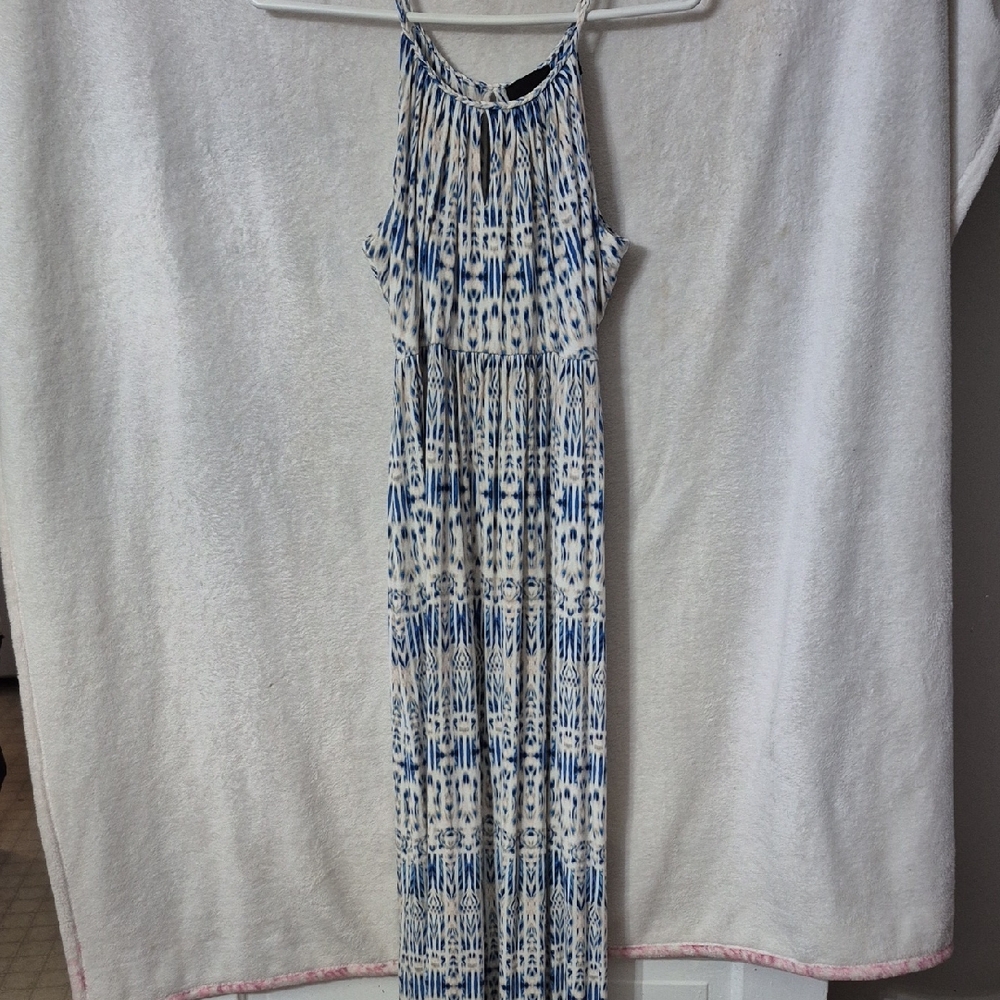 Cynthia Rowley Blue and Cream Patterned Dress